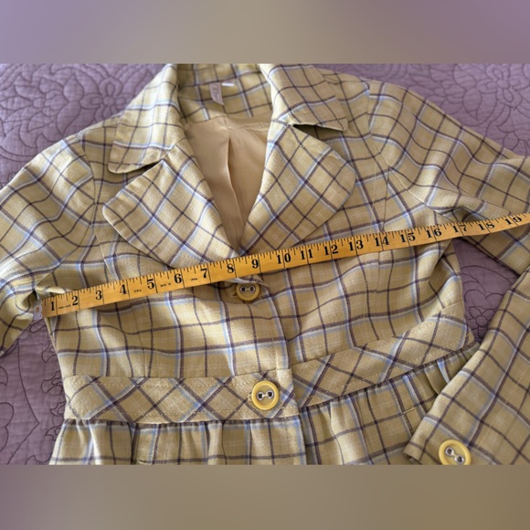 Susina From Nordstrom Lightweight Yellow Plaid Flannel Button-Up Coat, Size M - Picture 10 of 13